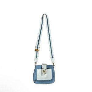 White and blue cross-body shoulder bag                         New without label